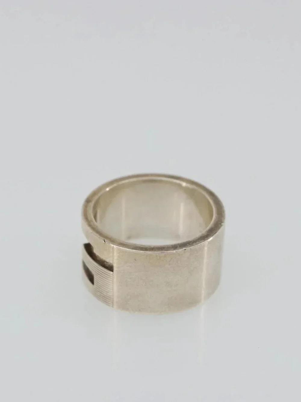 GUCCI Branded G Ring Ag925 Silver Auth SW2379V
